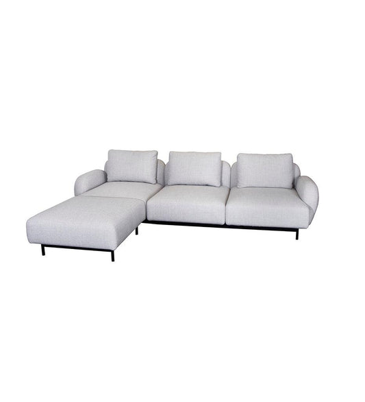 Allred Collaborative - Cane-line - Aura 3-Seater Sofa w/ Low Armrest & Chaise Lounge - Right Facing - Aura 3-Seater Sofa w/ Low Armrest & Chaise Lounge - Right Facing - AURA 2.123003