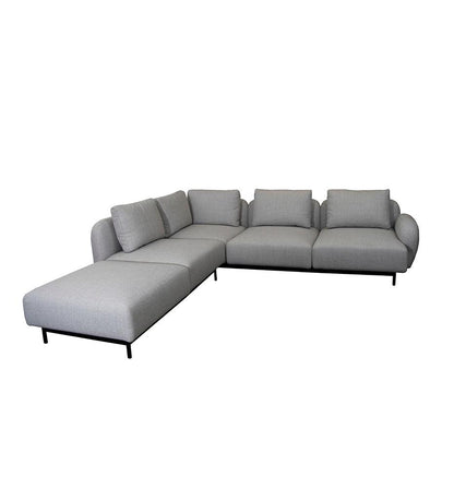 Allred Collaborative - Cane-line - Aura Corner Sofa w/ Low Armrest & Chaise Lounge - Aura Corner Sofa w/ Low Armrest & Chaise Lounge Aura Corner Sofa w/ Low Armrest & Chaise Lounge - Dark Grey Ambience 3003 AURA 63003