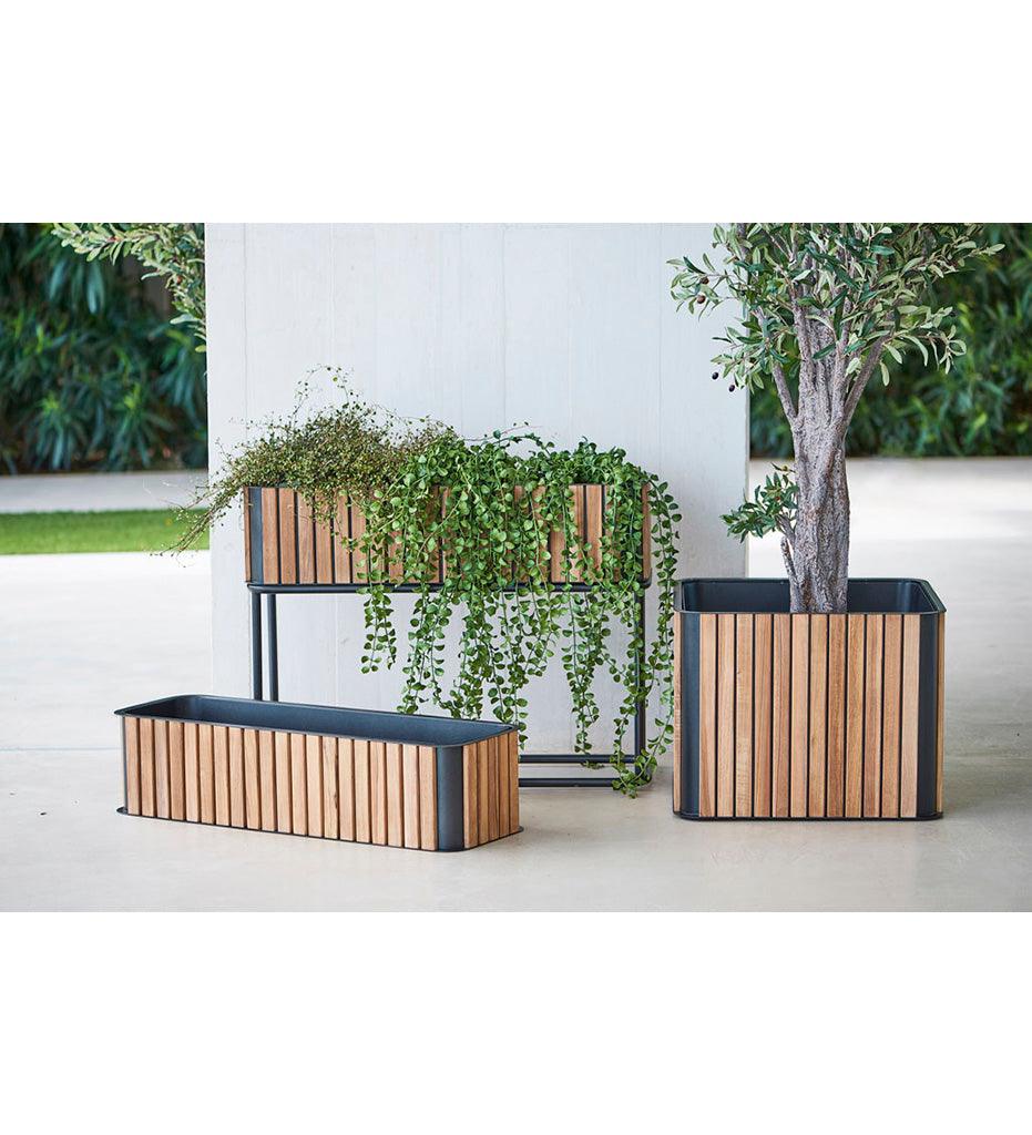 Allred Collaborative - Cane-line - Combine Plant Box - Rectangular - Combine Plant Box - Rectangular Combine Plant Box - Rectangular - Teak-Lava Grey TAL 5706TAL