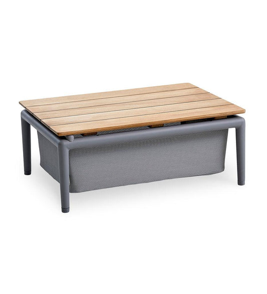 Allred Collaborative - Cane-line - Conic Box Table - Conic Box Table Conic Box Table - Teak-Light Grey TTSL 5037TTSL