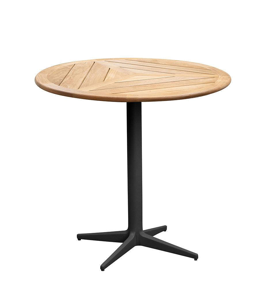 Allred Collaborative - Cane-line - Drop Cafe Table Base - Round Tops - Drop Cafe Table Base - Round Tops Drop Cafe Table Base - Round Tops - Lava Grey AL 50400AL