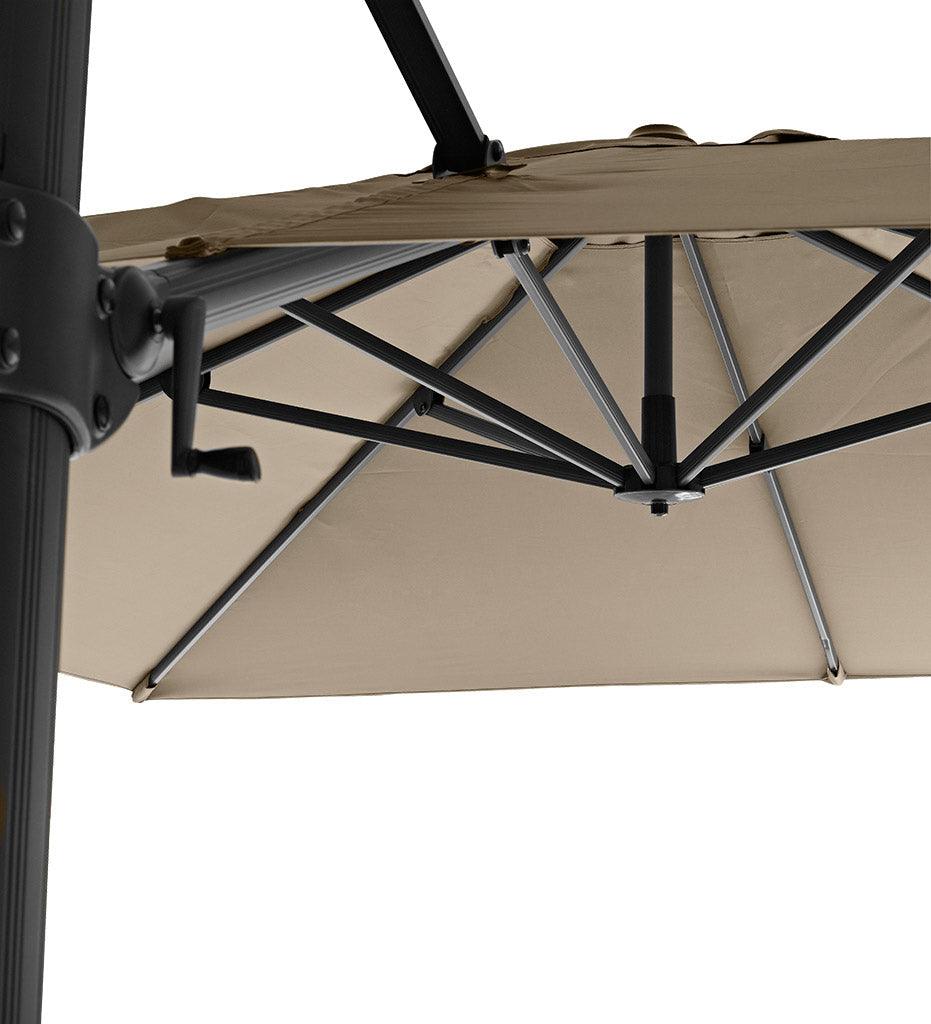 Allred Collaborative - Cane-line - Hyde Luxe Tilt Square Umbrella - Wooden Look - Hyde Luxe Tilt Square Umbrella - Wooden Look Hyde Luxe Tilt Square Umbrella - Wooden Look - Taupe Polyester Y507 58WL3X3Y507