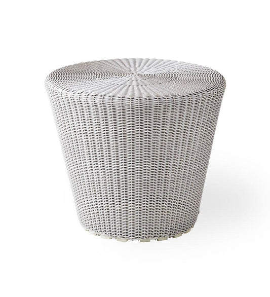 Allred Collaborative - Cane-line - Kingston Side Table / Footstool - Kingston Side Table / Footstool Kingston Side Table / Footstool - White Grey Weave LW 5348LW