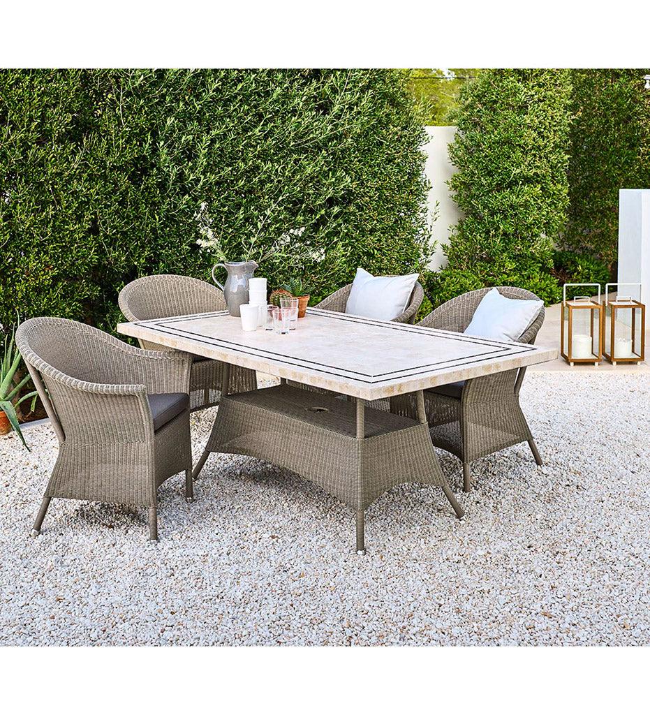 Allred Collaborative - Cane-line - Lansing Rectangular Dining Table Base - Lansing Rectangular Dining Table Base Lansing Rectangular Dining Table Base - Taupe Weave LT 5056LT