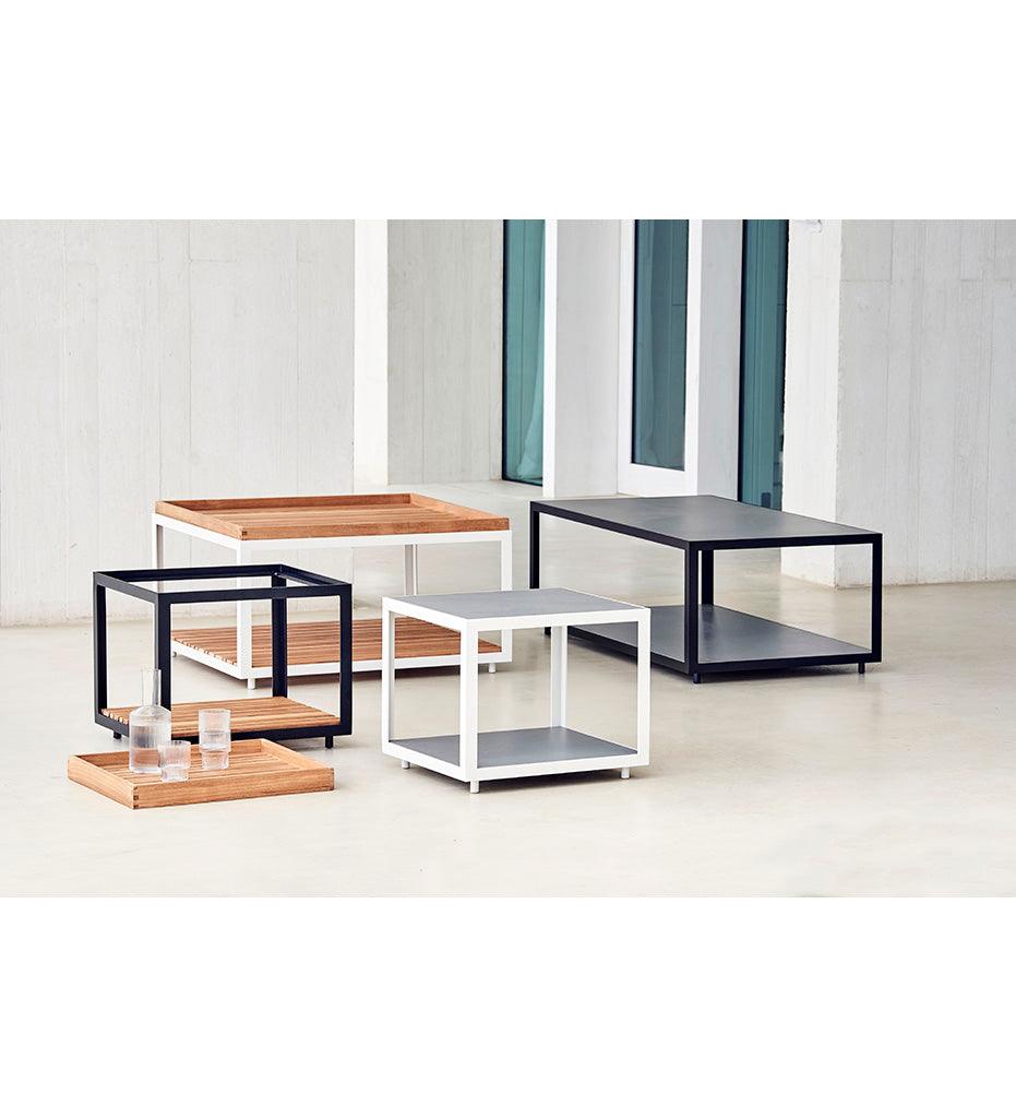 Allred Collaborative - Cane-line - Level Coffee Table - Small Square - Level Coffee Table - Small Square Level Coffee Table - Small Square - Lava Grey AL 5008AL