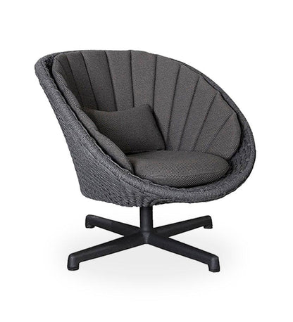 Allred Collaborative - Cane-line - Peacock Lounge Chair with Swivel Legs - Peacock Lounge Chair with Swivel Legs - 5458RODGSWB