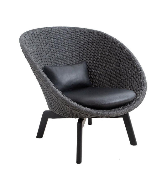 Allred Collaborative - Cane-line - Peacock Rope Lounge Chair with Black Legs - Indoor - Peacock Rope Lounge Chair with Black Legs - Indoor - 7458RODGST