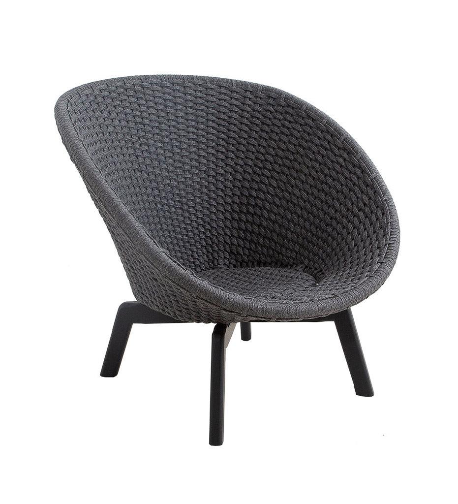 Allred Collaborative - Cane-line - Peacock Rope Lounge Chair with Black Legs - Indoor - Peacock Rope Lounge Chair with Black Legs - Indoor - 7458RODGST