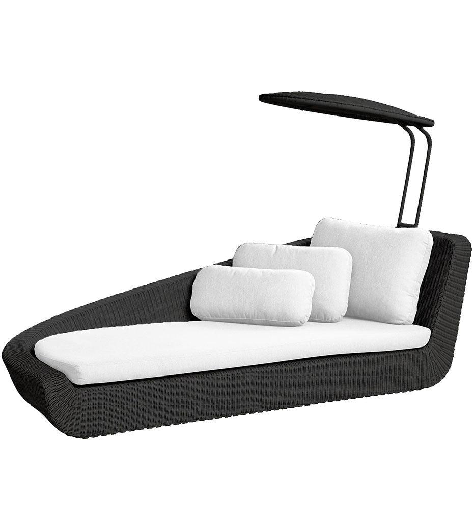 Allred Collaborative - Cane-line - Savannah Daybed - Right - Savannah Daybed - Right Savannah Daybed - Right - Black Weave S 5543S