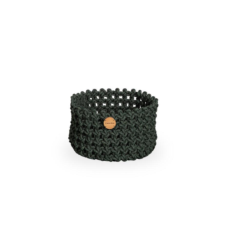 Allred Collaborative - Cane-line - Soft Rope Basket - Open Weave - Small - Soft Rope Basket - Open Weave - Small Soft Rope Basket - Open Weave - Small - Dark Green PP RODGR 5135RODGR