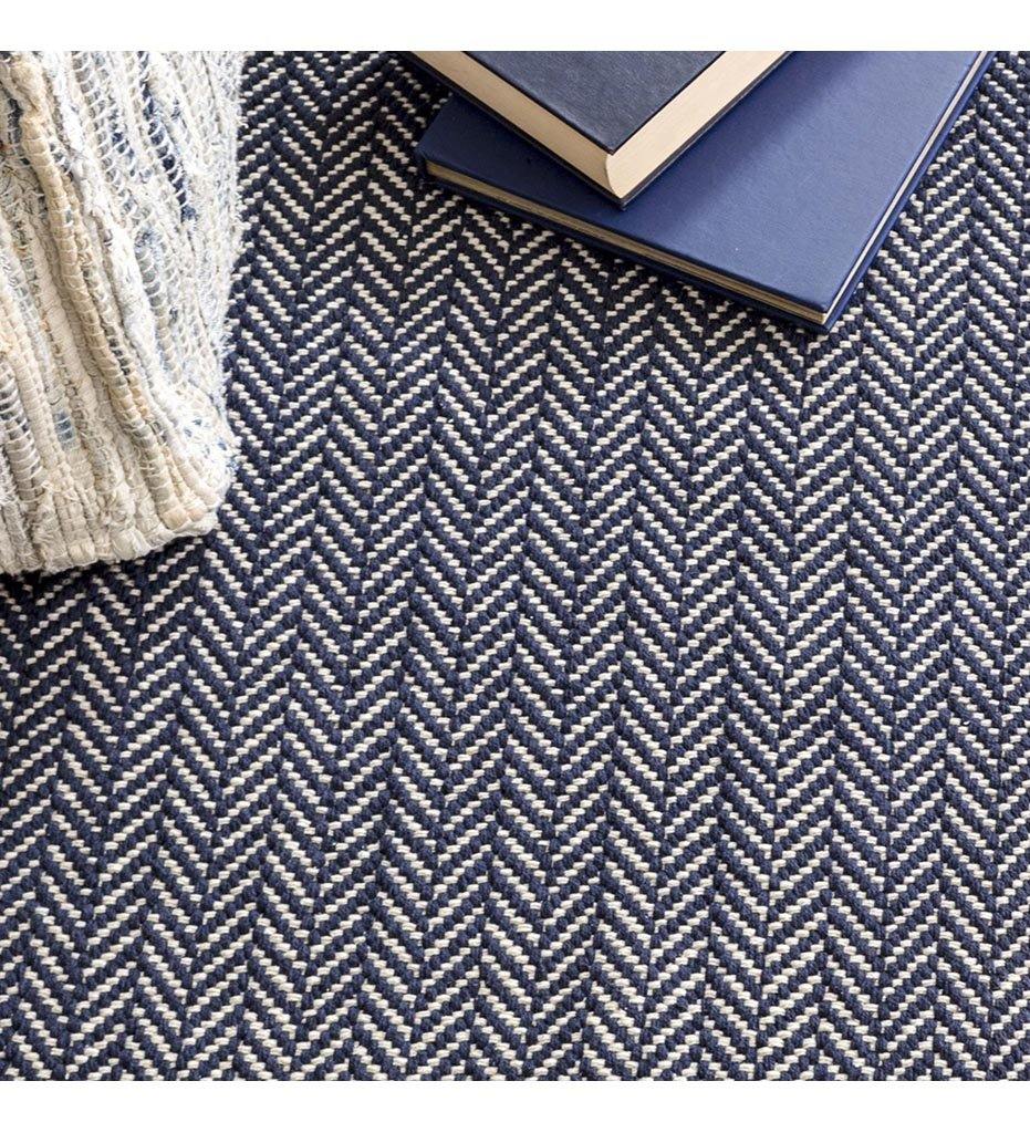 Allred Collaborative - Dash and Albert - Herringbone Indigo Woven Cotton Rug - Herringbone Indigo Woven Cotton Rug - RDA356-23