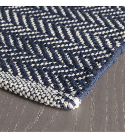 Allred Collaborative - Dash and Albert - Herringbone Indigo Woven Cotton Rug - Herringbone Indigo Woven Cotton Rug - RDA356-23