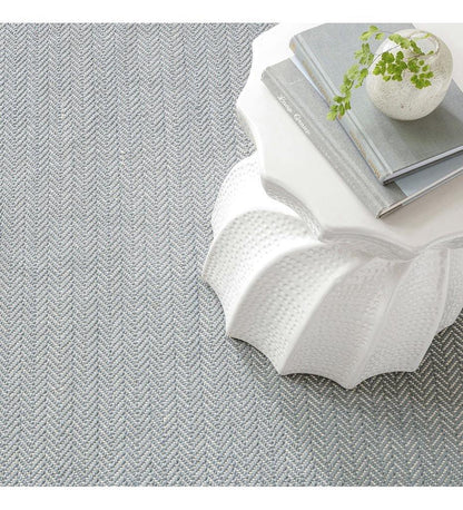 Allred Collaborative - Dash and Albert - Herringbone Swedish Blue Woven Cotton Rug - Herringbone Swedish Blue Woven Cotton Rug - RDA360-23