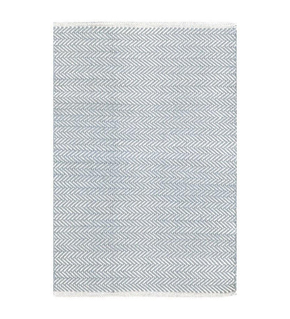 Allred Collaborative - Dash and Albert - Herringbone Swedish Blue Woven Cotton Rug - Herringbone Swedish Blue Woven Cotton Rug - RDA360-23