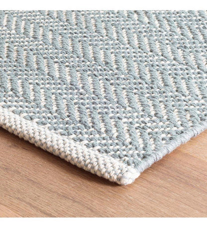 Allred Collaborative - Dash and Albert - Herringbone Swedish Blue Woven Cotton Rug - Herringbone Swedish Blue Woven Cotton Rug - RDA360-23