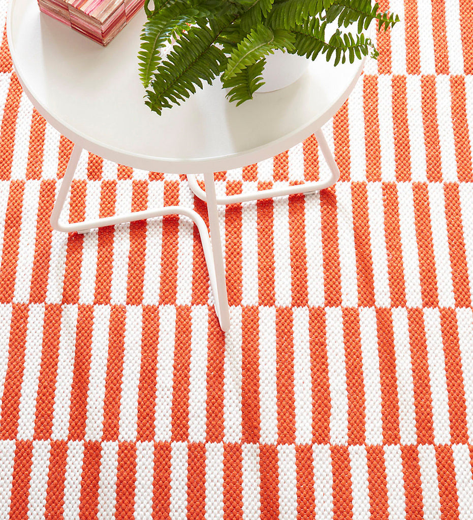 Allred Collaborative - Dash and Albert - Sailing Stripe Tangerine Handwoven Indoor / Outdoor Rug - Sailing Stripe Tangerine Handwoven Indoor / Outdoor Rug - DA1962-23