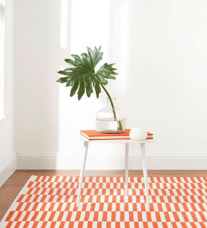 Allred Collaborative - Dash and Albert - Sailing Stripe Tangerine Handwoven Indoor / Outdoor Rug - Sailing Stripe Tangerine Handwoven Indoor / Outdoor Rug - DA1962-23