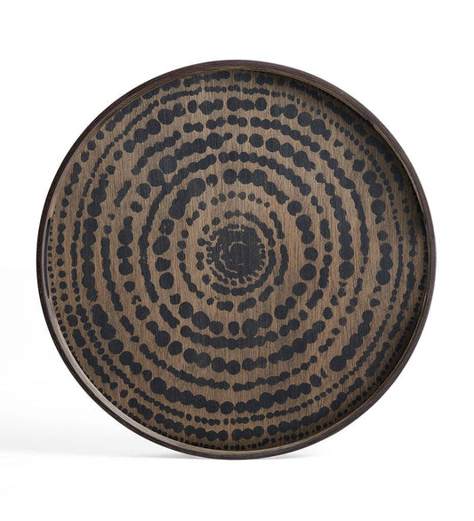 Allred Collaborative - Ethnicraft - Black Beads Wooden Tray - Round - S - Black Beads Wooden Tray - Round - S - 20370