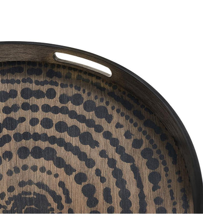 Allred Collaborative - Ethnicraft - Black Beads Wooden Tray - Round - S - Black Beads Wooden Tray - Round - S - 20370