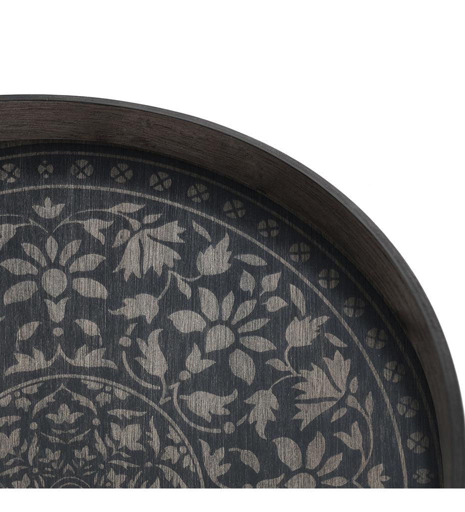 Allred Collaborative - Ethnicraft - Black Marrakesh Wooden Tray - Round - L - Black Marrakesh Wooden Tray - Round - L - 20436