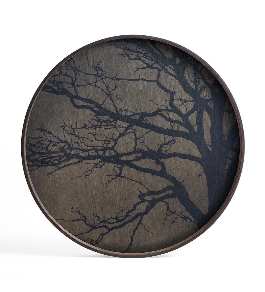 Allred Collaborative - Ethnicraft - Black Tree Wooden Tray - Round - L - Black Tree Wooden Tray - Round - L - 20404