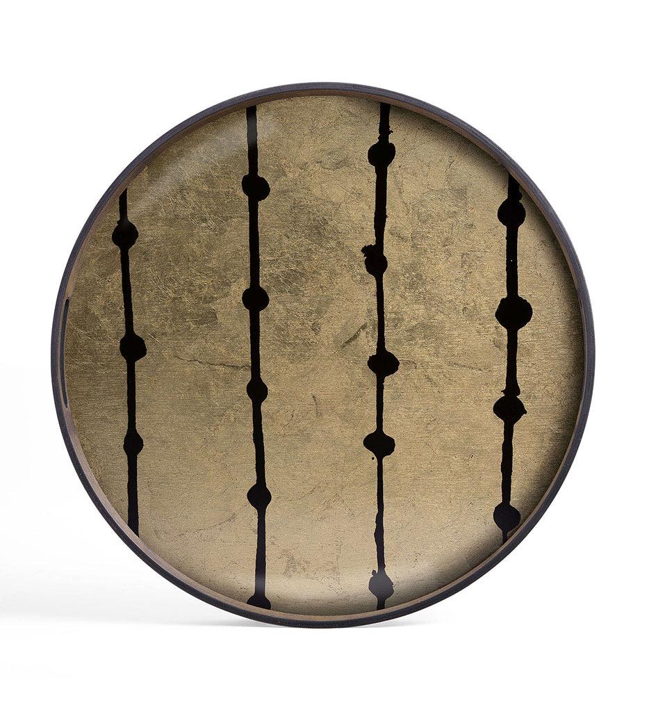 Allred Collaborative - Ethnicraft - Brown Dots Glass Tray - Round - S - Brown Dots Glass Tray - Round - S - 20418