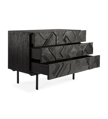 Allred Collaborative - Ethnicraft - Graphic Chest Of Drawers - Teak Black - Graphic Chest Of Drawers - Teak Black - 10063