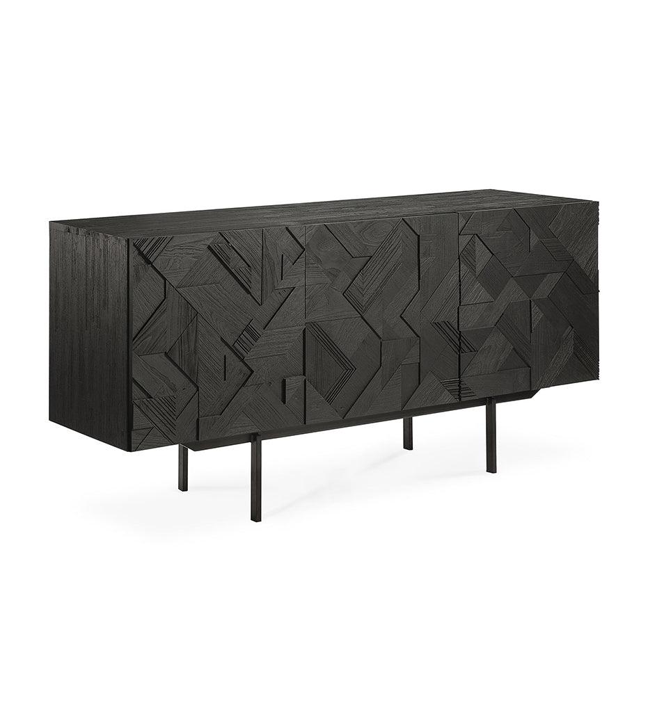 Allred Collaborative - Ethnicraft - Graphic Sideboard - Teak Black - 3 Doors - Graphic Sideboard - Teak Black - 3 Doors - 10062