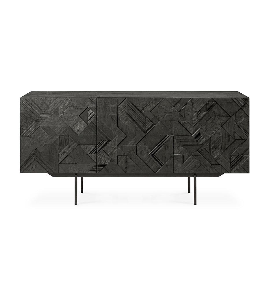 Allred Collaborative - Ethnicraft - Graphic Sideboard - Teak Black - 3 Doors - Graphic Sideboard - Teak Black - 3 Doors - 10062