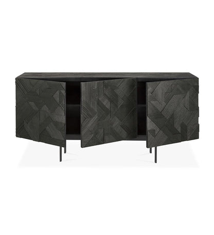 Allred Collaborative - Ethnicraft - Graphic Sideboard - Teak Black - 3 Doors - Graphic Sideboard - Teak Black - 3 Doors - 10062