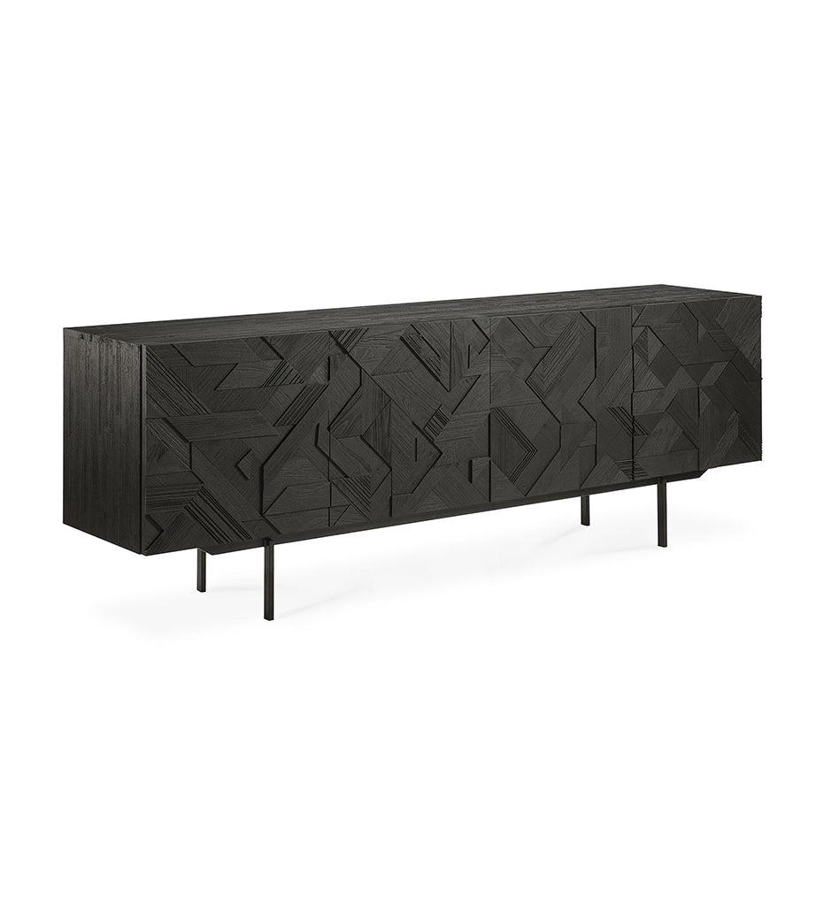 Allred Collaborative - Ethnicraft - Graphic Sideboard - Teak Black - 4 Doors - Graphic Sideboard - Teak Black - 4 Doors - 10061