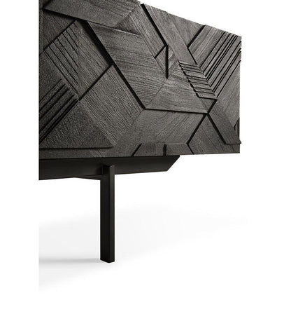 Allred Collaborative - Ethnicraft - Graphic TV Cupboard - Teak Black - 2 Drawers - Graphic TV Cupboard - Teak Black - 2 Drawers - 10064