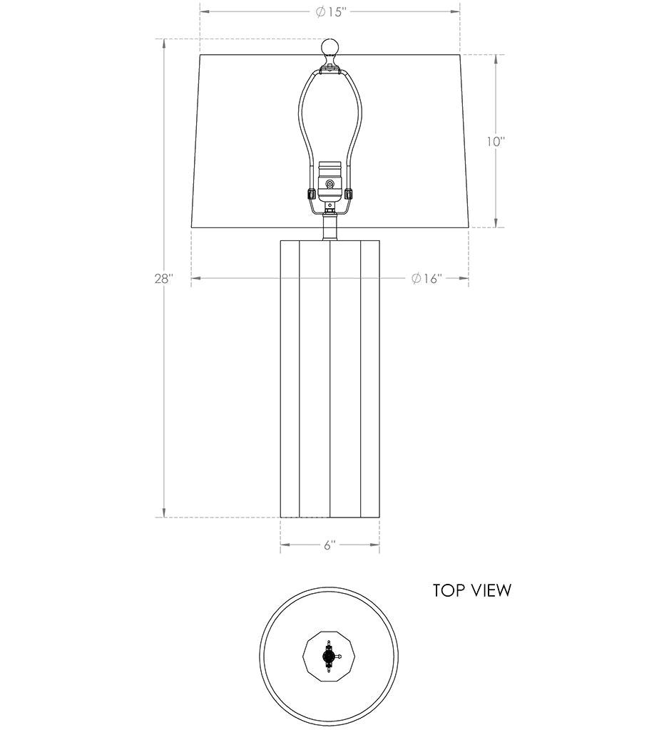 Allred Collaborative - FlowDecor - Capri Table Lamp - - Capri Table Lamp - Capri Table Lamp - - Off-White Cotton Shade 4403-OWC