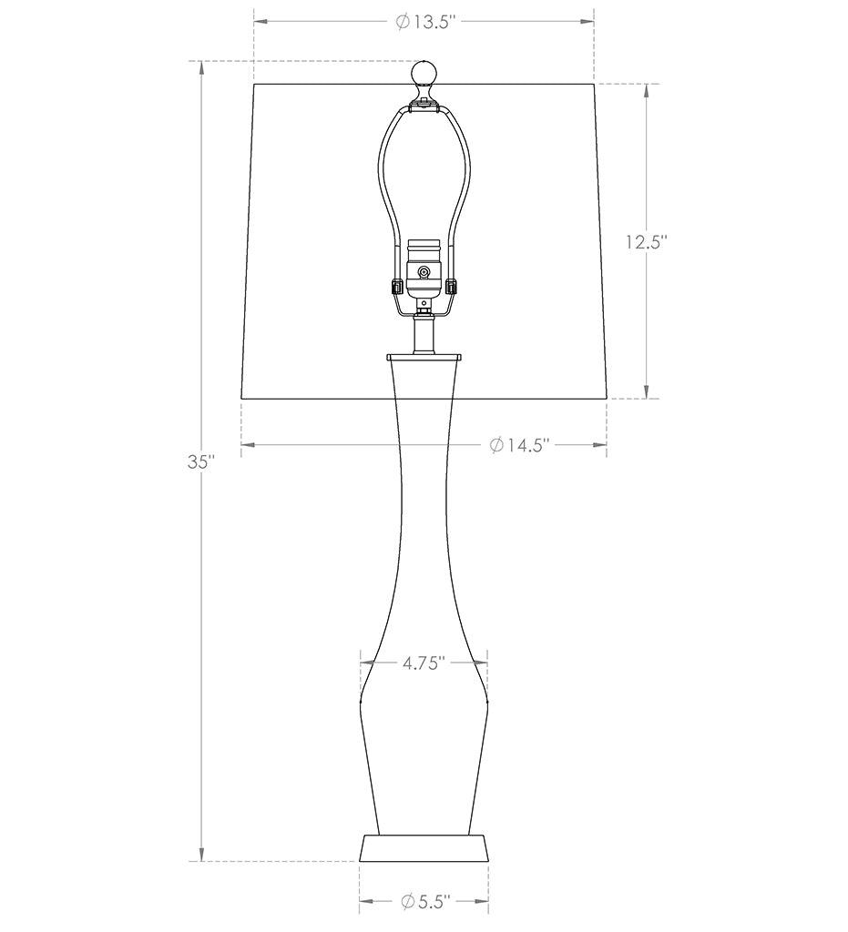 Allred Collaborative - FlowDecor - Carnation Table Lamp - - Carnation Table Lamp - Carnation Table Lamp - - Off-White Linen Shade 3721-OWL