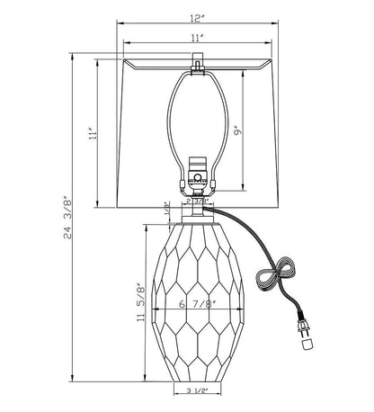 Allred Collaborative - FlowDecor - Leslie Table Lamp - Leslie Table Lamp Leslie Table Lamp - Off-White Cotton Shade 4561-OWC