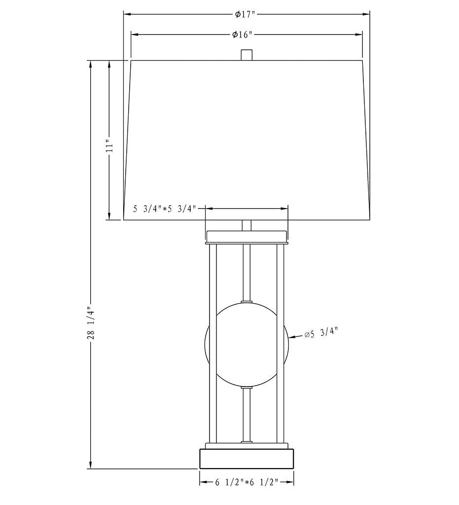 Allred Collaborative - FlowDecor - Locust Table Lamp - - Locust Table Lamp - Locust Table Lamp - - White Linen Shade 3700-WHL