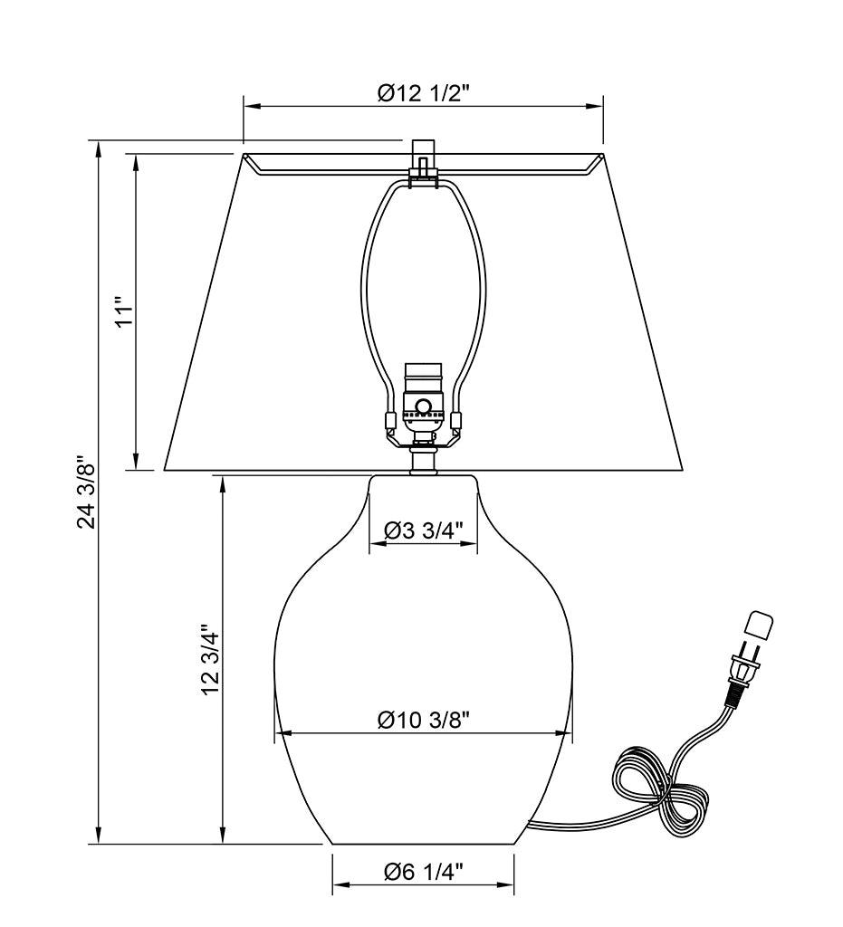 Allred Collaborative - FlowDecor - Luna Table Lamp - - Luna Table Lamp - Luna Table Lamp - - Off-White Cotton Shade 4503-OWC