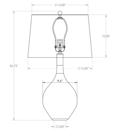 Allred Collaborative - FlowDecor - Thames Table Lamp - - Thames Table Lamp - Thames Table Lamp - - Off-White Cotton Shade 4072-OWC