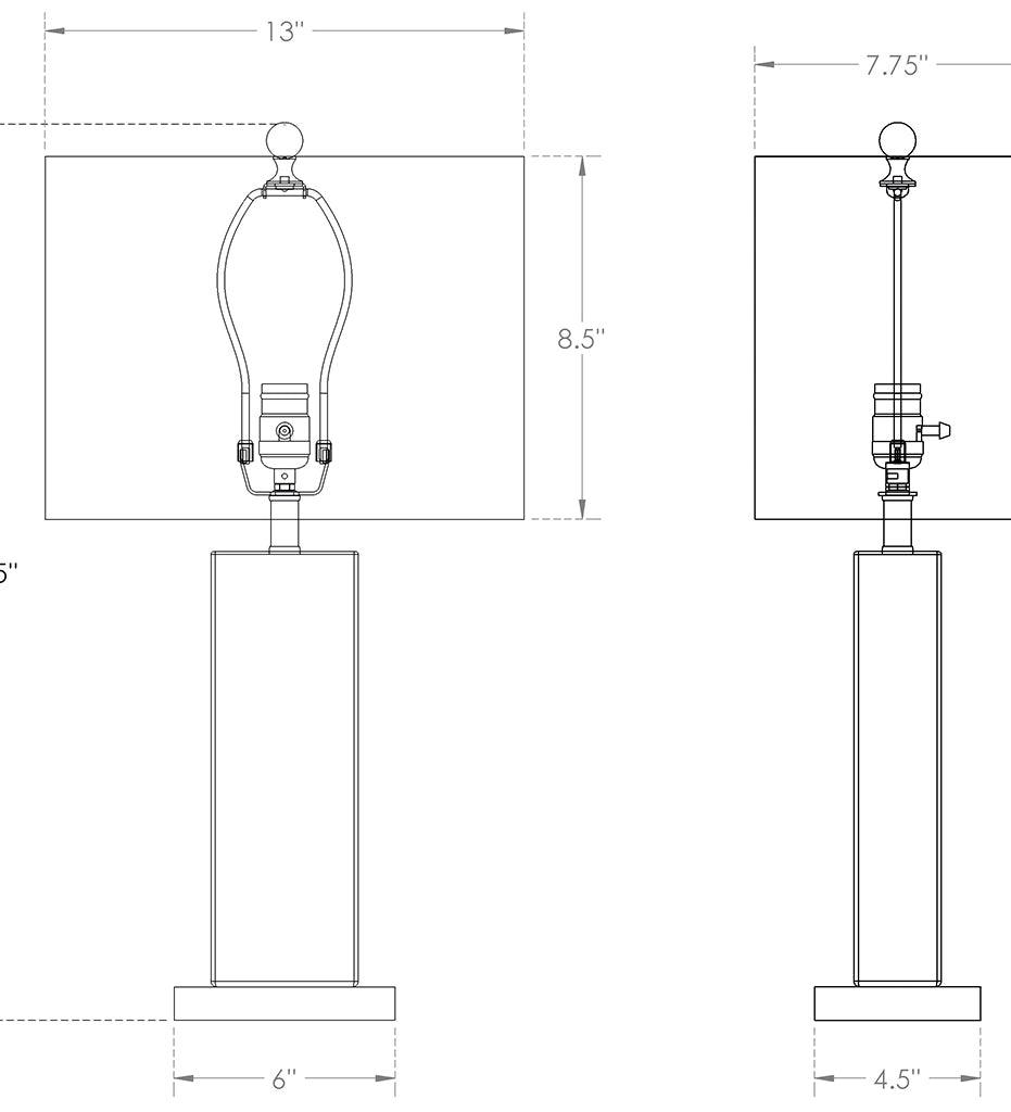 Allred Collaborative - FlowDecor - Waterloo Table Lamp - Waterloo Table Lamp Waterloo Table Lamp - White Cotton Shade 3371-WHC