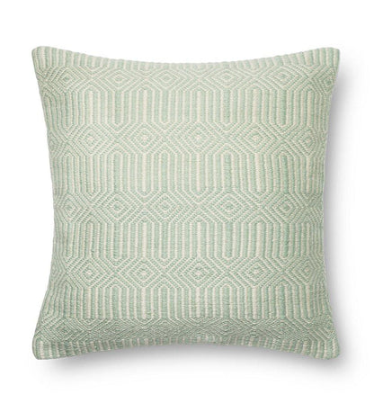 Allred Collaborative - Loloi - P0339 Aqua & Ivory Indoor/Outdoor Pillow - P0339 Aqua & Ivory Indoor/Outdoor Pillow - PSETP0339P3AQIV