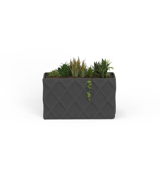 Allred Collaborative - Mobius - Avila Small Rectangular Planter - Diamond - - Avila Small Rectangular Planter - Diamond - Avila Small Rectangular Planter - Diamond - - Glacial RCT1_13x24_0.24x1.00_PD1_GLCL