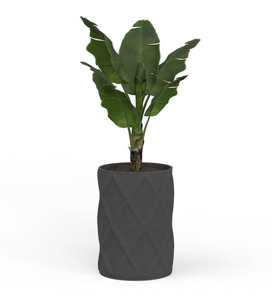 Allred Collaborative - Mobius - Solana Large Round Planter - Diamond - - Solana Large Round Planter - Diamond - Solana Large Round Planter - Diamond - - Glacial CYL1_26x19_0.24x1.25_PD1_GLCL