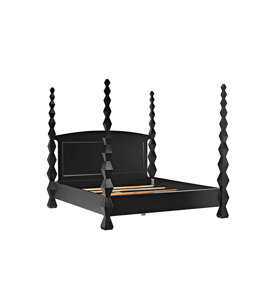 Allred Collaborative - Noir - Brancusi Bed - Queen - Hand Rubbed Black - Brancusi Bed - Queen - Hand Rubbed Black - GBED135QHB