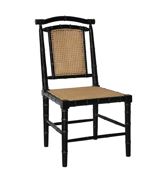 Allred Collaborative - Noir - Colonial Bamboo Side Chair - Hand Rubbed Black - Colonial Bamboo Side Chair - Hand Rubbed Black - GCHA126HB