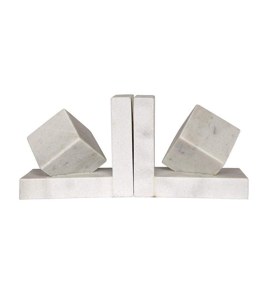 Allred Collaborative - Noir - Cube Bookends - White Stone - Cube Bookends - White Stone - AC140