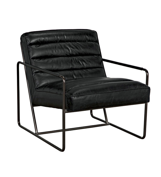 Allred Collaborative - Noir - Demeter Chair - Metal and Leather - Demeter Chair - Metal and Leather - LEA-C0306-1D