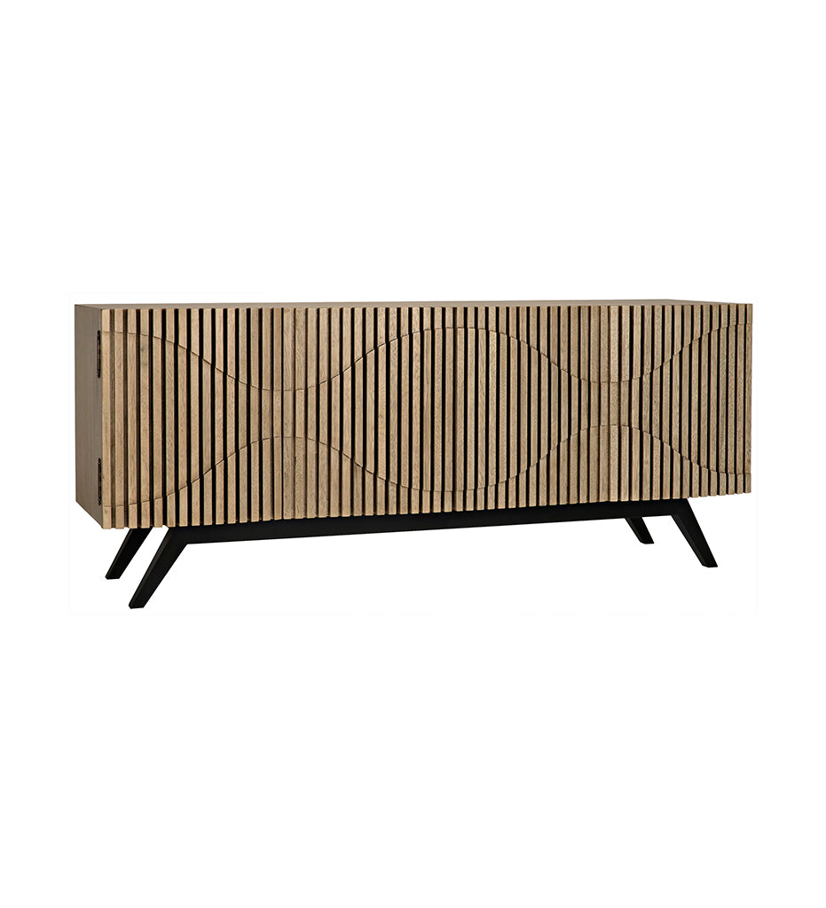 Allred Collaborative - Noir - Illusion Sideboard with Steel Base - Bleached Walnut - Illusion Sideboard with Steel Base - Bleached Walnut - GCON244BW