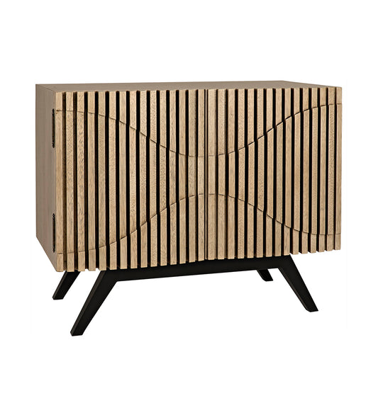 Allred Collaborative - Noir - Illusion Single Sideboard with Steel Base - Bleached Walnut - Illusion Single Sideboard with Steel Base - Bleached Walnut - GCON244BW-1