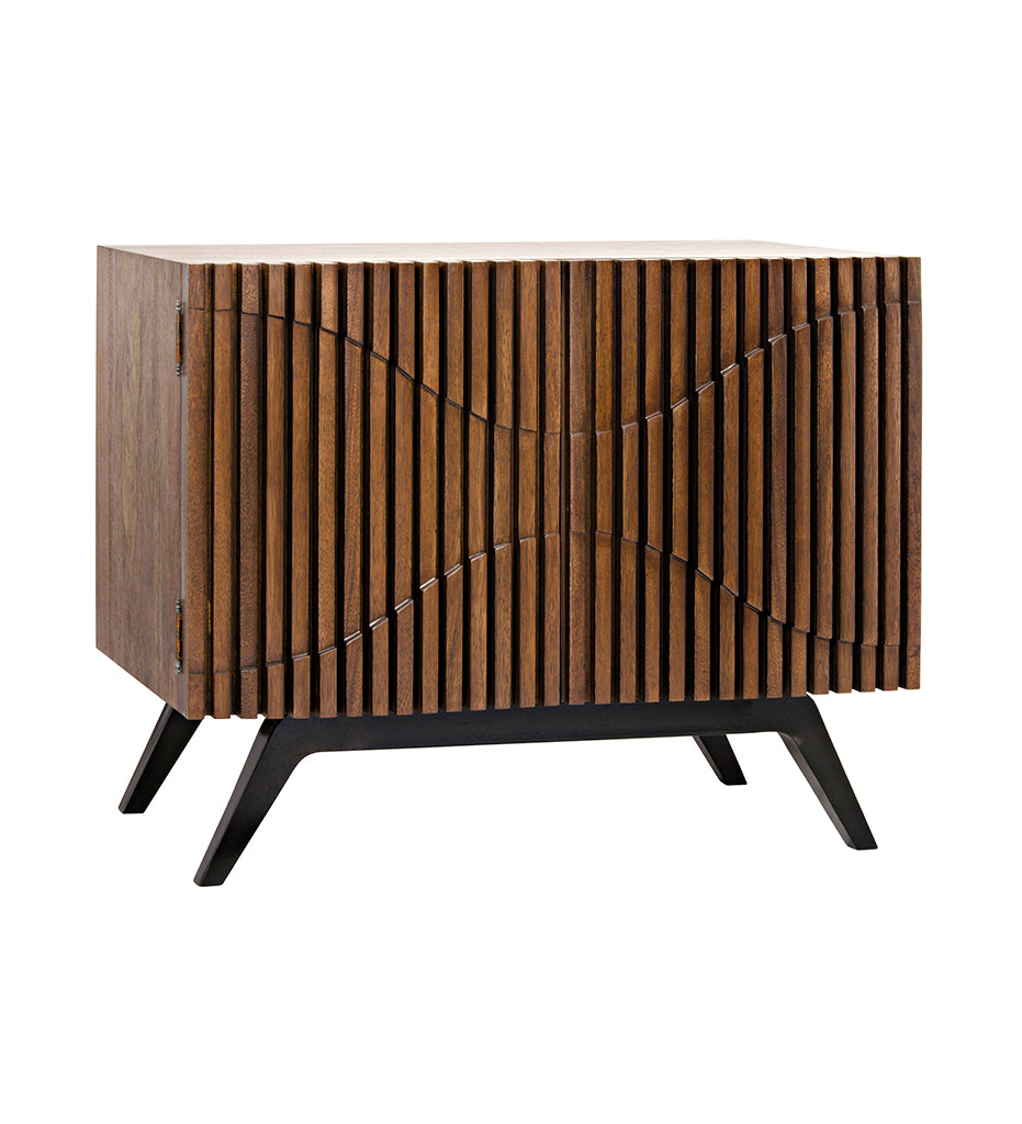 Allred Collaborative - Noir - Illusion Single Sideboard with Steel Base - Dark Walnut - Illusion Single Sideboard with Steel Base - Dark Walnut - GCON244DW-1