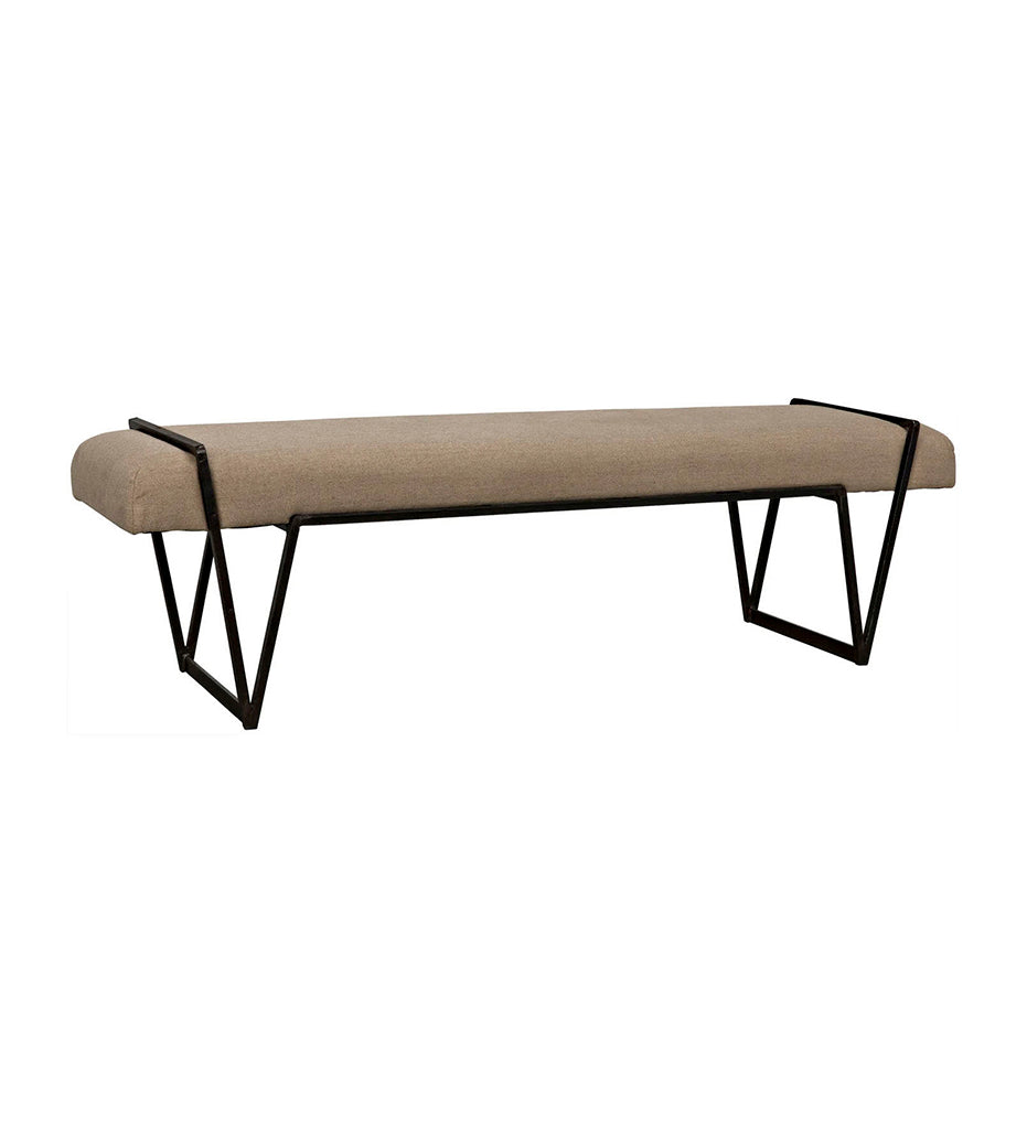 Allred Collaborative - Noir - Larkin Bench - Steel with Linen - Larkin Bench - Steel with Linen - GBEN137MTB